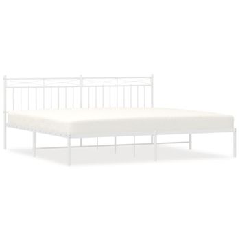 Vidaxl Estructura De Cama De Metal Con Cabecero Blanco 193x203 Cm