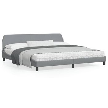 Vidaxl Estructura De Cama Con Cabecero De Tela Gris Claro 200x200 Cm