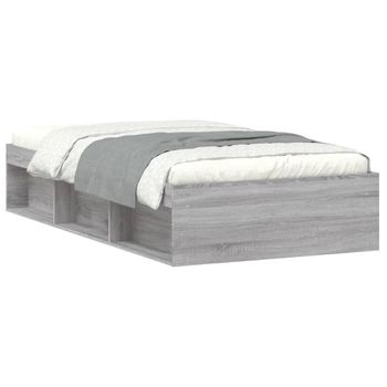 Vidaxl Estructura De Cama Gris Sonoma 90x200 Cm