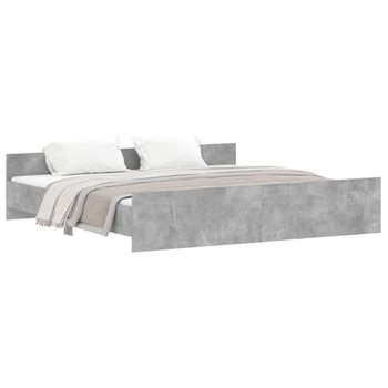 Vidaxl Estructura De Cama Con Cabecero Piecero Gris Hormigón 180x200cm