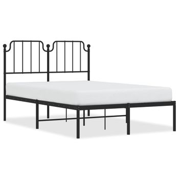 Vidaxl Estructura De Cama Con Cabecero Metal Negro 120x200 Cm