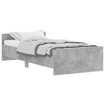 Vidaxl Estructura De Cama Madera De Ingeniería Gris Hormigón 100x200cm