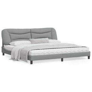 Vidaxl Estructura De Cama Con Luces Led Tela Gris Claro 200x200 Cm