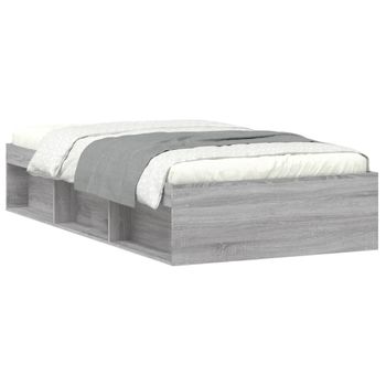 Vidaxl Estructura De Cama Gris Sonoma 90x190 Cm