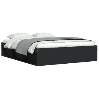 Vidaxl Estructura De Cama Negra 150x200 Cm