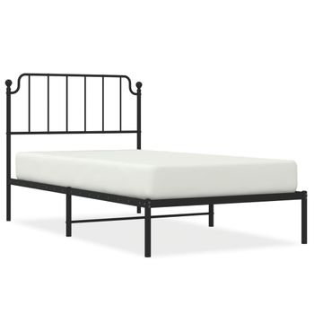 Vidaxl Estructura De Cama Con Cabecero Metal Negro 100x200 Cm