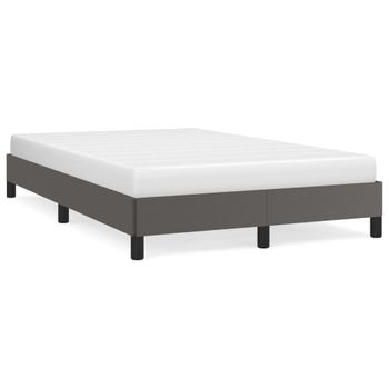 Vidaxl Estructura De Cama Cuero Sintético Gris 120x190 Cm