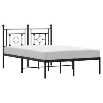 Vidaxl Estructura De Cama Con Cabecero Metal Negro 120x200 Cm