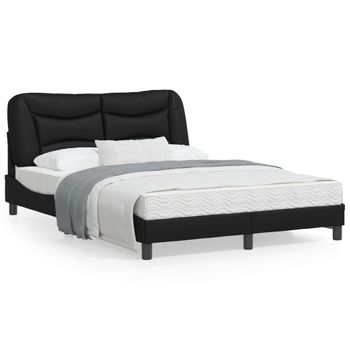 Vidaxl Estructura De Cama Con Cabecero Cuero Sintético Negro 120x200cm