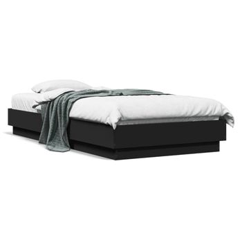 Vidaxl Estructura De Cama Con Luces Led Negro 90x190 Cm