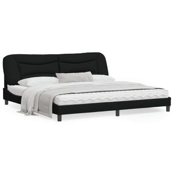 Vidaxl Estructura De Cama Con Luces Led Tela Negro 200x200 Cm