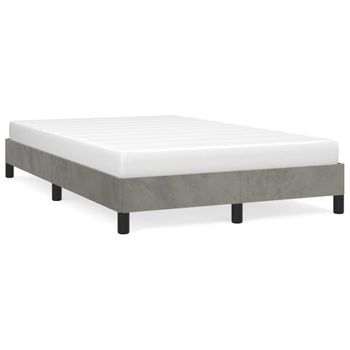 Vidaxl Estructura De Cama Terciopelo Gris Claro 120x190 Cm