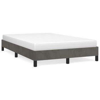 Vidaxl Estructura De Cama Terciopelo Gris Oscuro 120x190 Cm