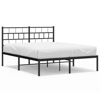 Vidaxl Estructura De Cama Con Cabecero Metal Negro 120x190 Cm