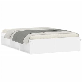 Vidaxl Estructura De Cama De Matrimonio Blanca 135x190 Cm