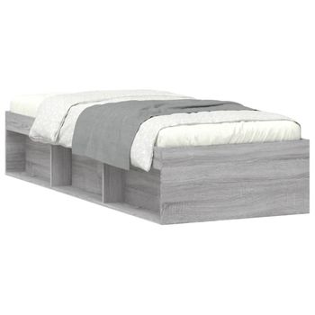 Vidaxl Estructura De Cama Gris Sonoma 75x190 Cm