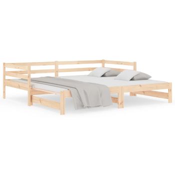 Vidaxl Sofá Cama Nido Madera Maciza De Pino 90x190 Cm Marrón