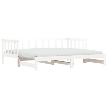 Vidaxl Sofá Cama Nido Madera Maciza De Pino Blanco 90x190 Cm