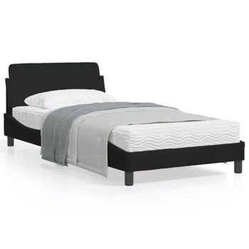 Vidaxl Estructura De Cama Con Cabecero De Tela Negro 100x200 Cm