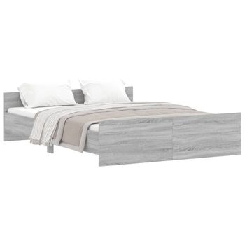 Vidaxl Estructura De Cama Con Cabecero Piecero Gris Sonoma 140x200 Cm