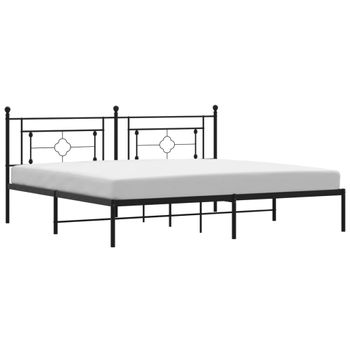 Vidaxl Estructura De Cama Con Cabecero Metal Negro 193x203 Cm