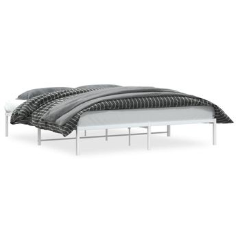 Vidaxl Estructura De Cama De Metal Blanco 183x213 Cm