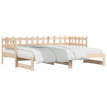 Vidaxl Sofá Cama Extraíble Madera Maciza De Pino 2x(80x200) Cm Marrón