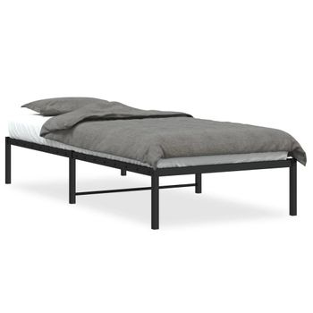 Vidaxl Estructura De Cama De Metal Negro 90x190 Cm