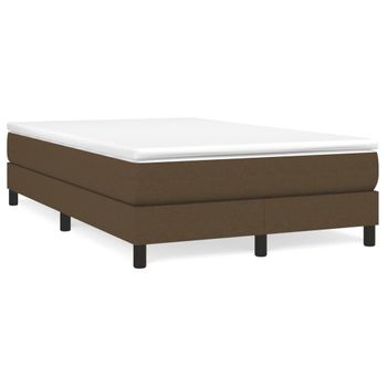 Vidaxl Cama Box Spring Con Colchón Tela Marrón Oscuro 120x190 Cm