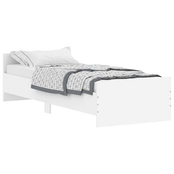 Vidaxl Estructura De Cama Madera De Ingeniería Blanca 75x190 Cm