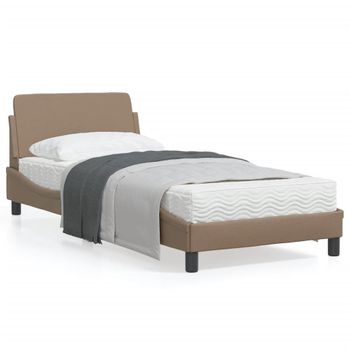 Vidaxl Estructura De Cama Cabecero Cuero Sintético Capuchino 80x200cm Marrón