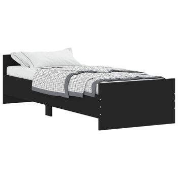 Vidaxl Estructura De Cama Madera De Ingeniería Negra 75x190 Cm