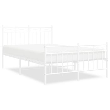 Vidaxl Estructura Cama Metal Con Cabecero Y Estribo Blanco 120x200 Cm