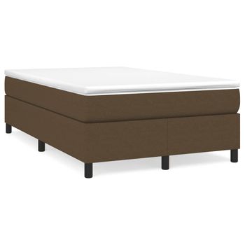 Vidaxl Cama Box Spring Con Colchón Tela Marrón Oscuro 120x190 Cm