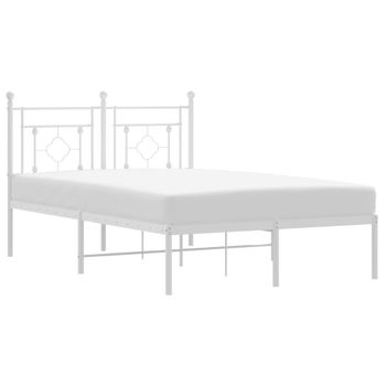 Vidaxl Estructura De Cama De Metal Con Cabecero Blanca 120x200 Cm