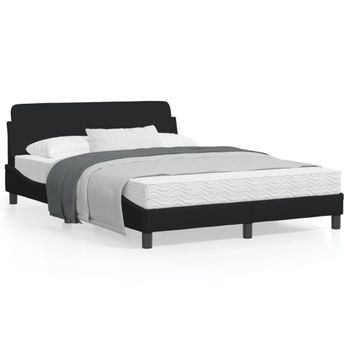 Vidaxl Estructura De Cama Con Cabecero De Tela Negro 140x190 Cm