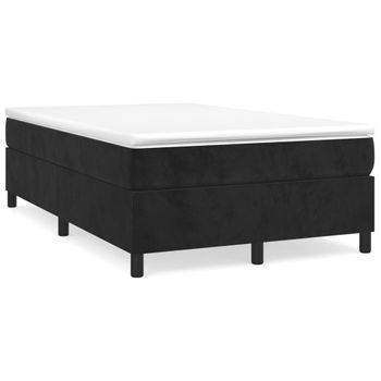 Vidaxl Cama Box Spring Con Colchón Terciopelo Negro 120x190 Cm