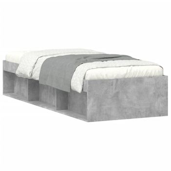 Vidaxl Estructura De Cama Gris Hormigón 75x190 Cm