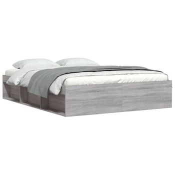 Vidaxl Estructura De Cama Gris Sonoma 150x200 Cm