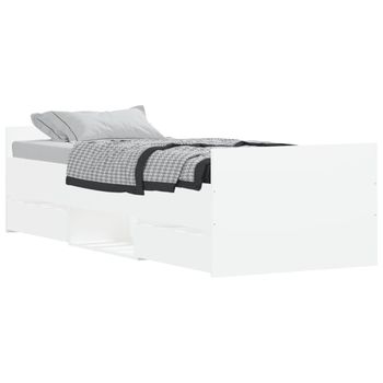 Vidaxl Estructura De Cama Con Cabecero Piecero Blanca 75x190 Cm