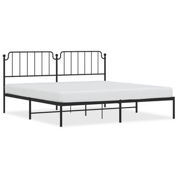 Vidaxl Estructura De Cama Con Cabecero Metal Negro 200x200 Cm