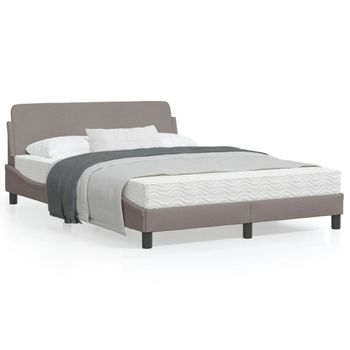 Vidaxl Estructura De Cama Con Cabecero De Tela Gris Taupe 140x200 Cm Gris Topo