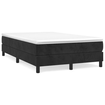 Vidaxl Cama Box Spring Con Colchón Terciopelo Negro 120x190 Cm