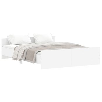 Vidaxl Estructura De Cama Con Cabecero Y Piecero Blanco 160x200 Cm