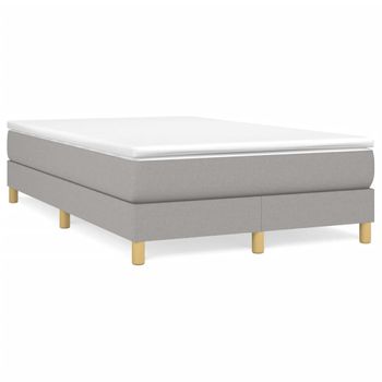 Vidaxl Cama Box Spring Con Colchón Tela Gris Claro 120x190 Cm