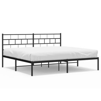 Vidaxl Estructura De Cama Con Cabecero Metal Negro 193x203 Cm