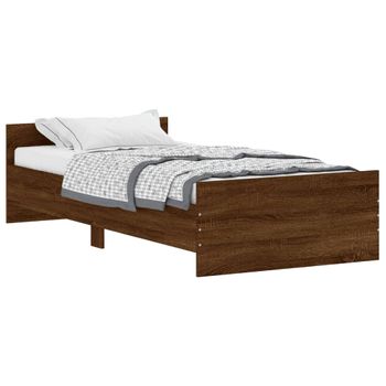 Vidaxl Estructura De Cama Madera De Ingeniería Marrón Roble 100x200 Cm