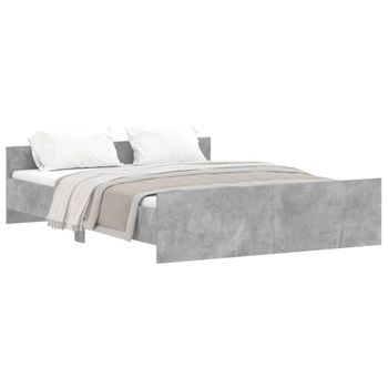 Vidaxl Estructura De Cama Con Cabecero Piecero Gris Hormigón 160x200cm