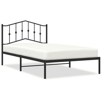 Vidaxl Estructura De Cama Con Cabecero Metal Negro 100x200 Cm