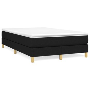 Vidaxl Cama Box Spring Con Colchón Tela Negro 120x190 Cm